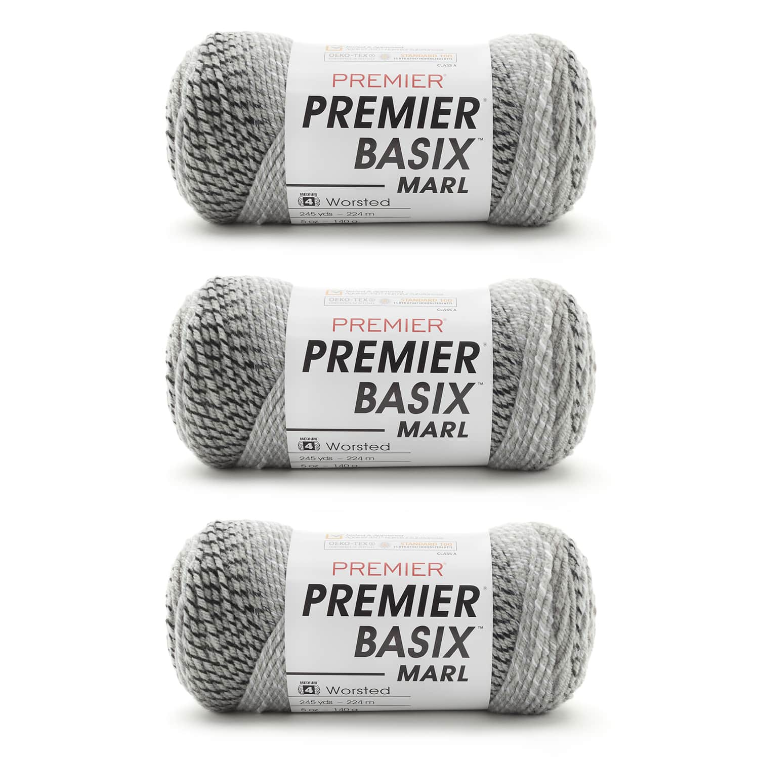 Basix® Worsted Marls Bag of 3 - Image 3
