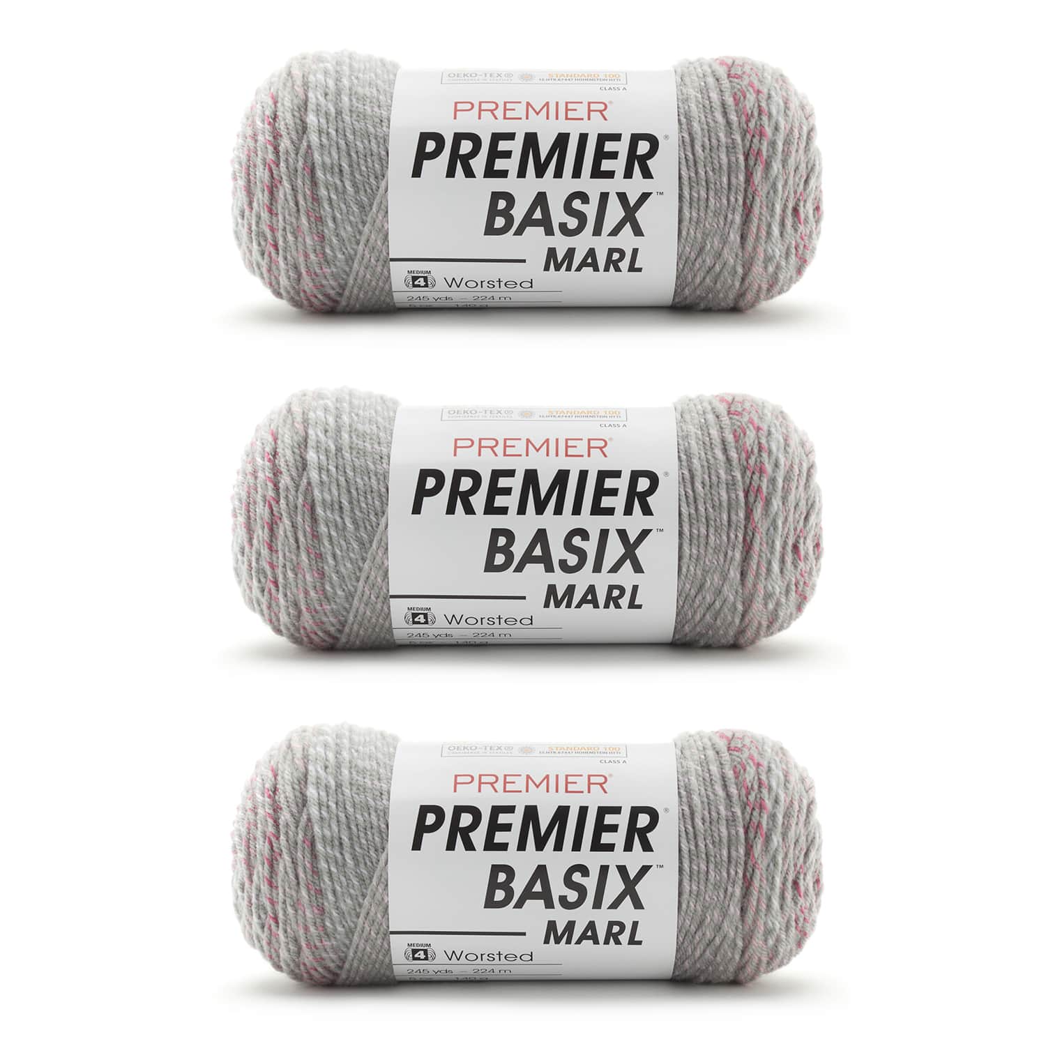 Basix® Worsted Marls Bag of 3 - Image 2