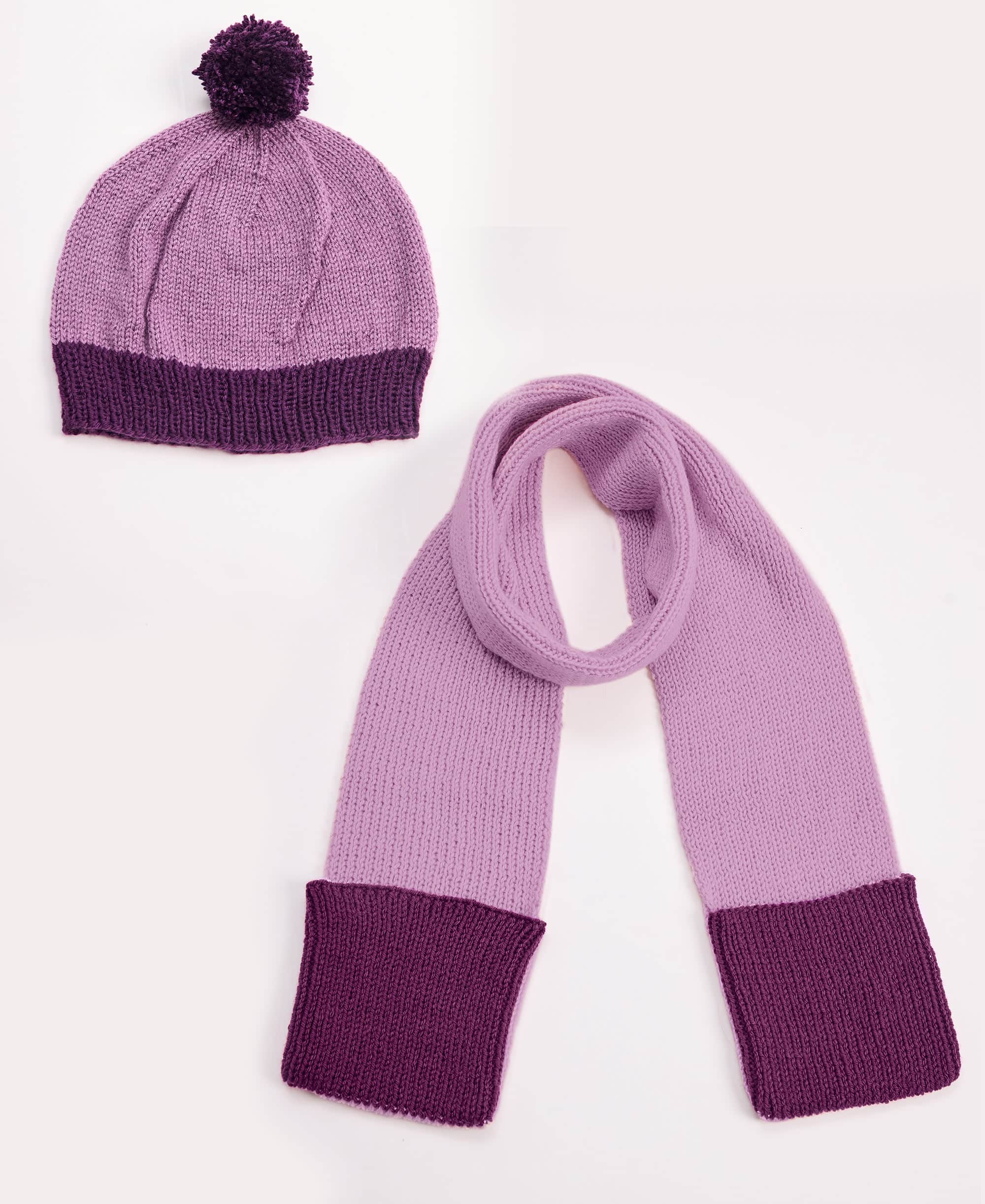 Simple Stitch Knit Scarf and Hat Kit - Image 9