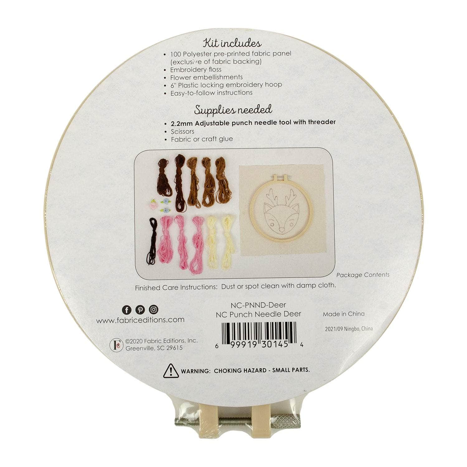 Punch Needle Kit 6" Hoop - Cat, Deer, or Bulldog - Image 9